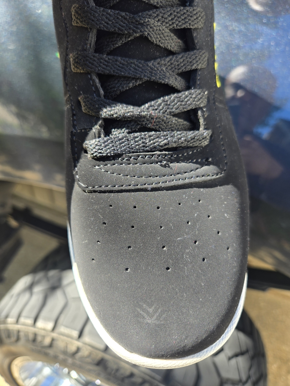 FILA Black High Top Sneakers with Green and Yellow Accents - Picture 7 of 13